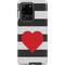 Black And White Striped Heart Galaxy S20 Ultra 5G Pro Case