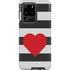 Black And White Striped Heart Galaxy S20 Ultra 5G Pro Case