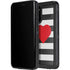 Black And White Striped Heart Galaxy S20 Waterproof Case