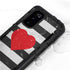 Black And White Striped Heart Galaxy S20 Waterproof Case