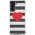 Black And White Striped Heart Galaxy S21 5G Clear Case