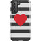 Black And White Striped Heart Galaxy S21 5G Pro Case