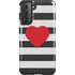 Black And White Striped Heart Galaxy S21 5G Pro Case
