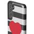 Black And White Striped Heart Galaxy S21 5G Pro Case