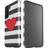 Black And White Striped Heart Galaxy S21 5G Pro Case
