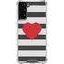 Black And White Striped Heart Galaxy S21 FE Clear Case