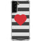 Black And White Striped Heart Galaxy S21 Plus 5G Clear Case