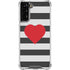 Black And White Striped Heart Galaxy S21 Plus 5G Clear Case