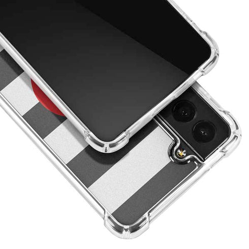 Black And White Striped Heart Galaxy S21 Plus 5G Clear Case