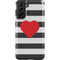 Black And White Striped Heart Galaxy S21 Plus 5G Pro Case