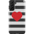 Black And White Striped Heart Galaxy S21 Plus 5G Pro Case