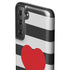 Black And White Striped Heart Galaxy S21 Plus 5G Pro Case