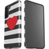 Black And White Striped Heart Galaxy S21 Plus 5G Pro Case