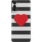 Black And White Striped Heart Galaxy S21 Plus 5G Skin