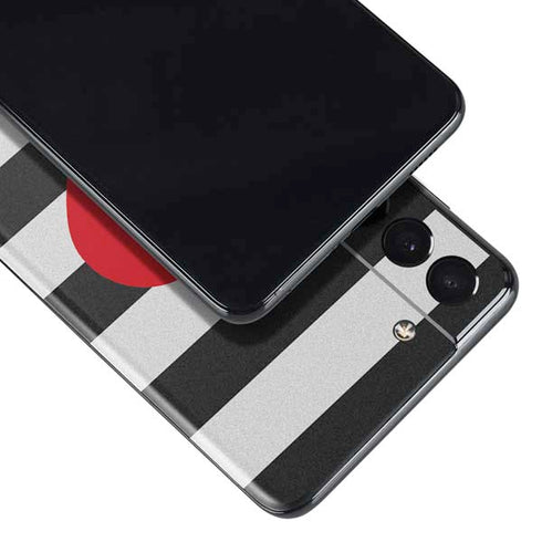 Black And White Striped Heart Galaxy S21 Plus 5G Skin