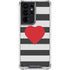 Black And White Striped Heart Galaxy S21 Ultra 5G Clear Case