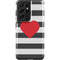 Black And White Striped Heart Galaxy S21 Ultra 5G Pro Case