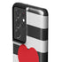 Black And White Striped Heart Galaxy S21 Ultra 5G Pro Case