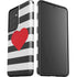 Black And White Striped Heart Galaxy S21 Ultra 5G Pro Case