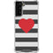 Black And White Striped Heart Galaxy S22 Plus Clear Case
