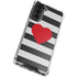 Black And White Striped Heart Galaxy S22 Plus Clear Case