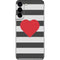Black And White Striped Heart Galaxy S22 Plus Skin
