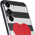 Black And White Striped Heart Galaxy S22 Plus Skin