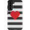 Black And White Striped Heart Galaxy S22 Pro Case