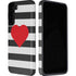 Black And White Striped Heart Galaxy S22 Pro Case