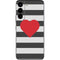 Black And White Striped Heart Galaxy S22 Skin