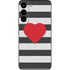 Black And White Striped Heart Galaxy S22 Skin