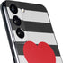 Black And White Striped Heart Galaxy S22 Skin