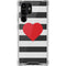 Black And White Striped Heart Galaxy S22 Ultra Clear Case