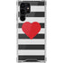 Black And White Striped Heart Galaxy S22 Ultra Clear Case