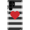 Black And White Striped Heart Galaxy S22 Ultra Pro Case