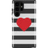 Black And White Striped Heart Galaxy S22 Ultra Pro Case