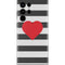 Black And White Striped Heart Galaxy S22 Ultra Skin