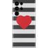 Black And White Striped Heart Galaxy S22 Ultra Skin