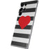 Black And White Striped Heart Galaxy S22 Ultra Skin