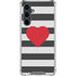 Black And White Striped Heart Galaxy S23 FE Clear Case