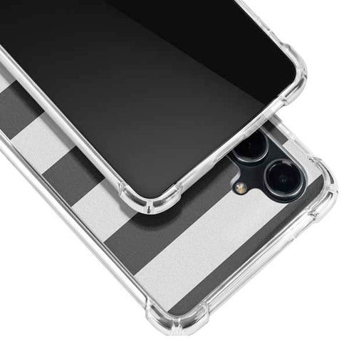 Black And White Striped Heart Galaxy S23 FE Clear Case