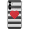 Black And White Striped Heart Galaxy S23 FE Skin