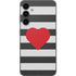 Black And White Striped Heart Galaxy S23 FE Skin