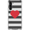 Black And White Striped Heart Galaxy S23 Plus Clear Case
