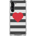 Black And White Striped Heart Galaxy S23 Plus Clear Case