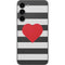 Black And White Striped Heart Galaxy S23 Plus Skin