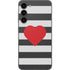Black And White Striped Heart Galaxy S23 Plus Skin