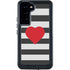 Black And White Striped Heart Galaxy S23 Plus Waterproof Case