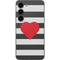 Black And White Striped Heart Galaxy S23 Skin