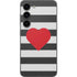Black And White Striped Heart Galaxy S23 Skin